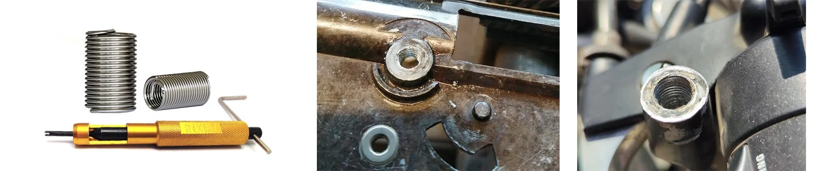 Threaded hole repair using wire thread inserts Threaded hole repair using wire thread inserts
